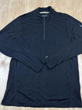 SmartWool Merino 150 1/4 Zip Base Layer Shirt Men’s Size Large Black Long Sleeve